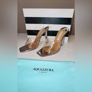 Aquazzura - Mirror Mule PVC - New in Box - 38 US - Silver